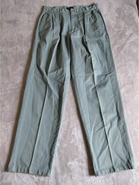 Vintage Polo By Ralph Lauren Pleated Trousers Green Made in USA Mens 32x32